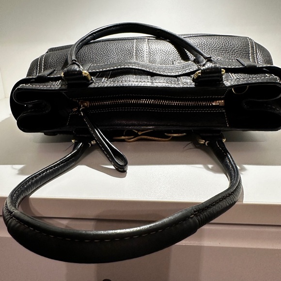 COACH Classic Hampton Satchel Bag - Black Pebbled Leather - F06S-10212 - Picture 3 of 9